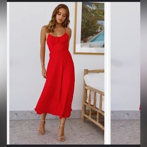 Hello Molly Burgundy Midi Dress